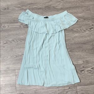 Light blue off the shoulder dress